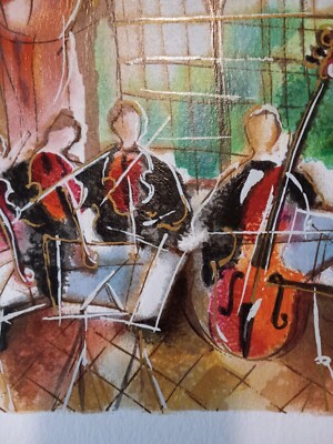 Michael Rozenvain Hand Signed Serigraph On Paper String Instruments Artist Proof