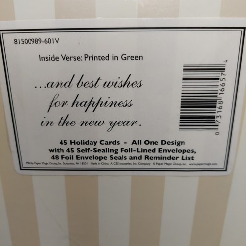Seasons Greetings Photo Frame Cards 45 Count Self-Sealing Foil Lined Envelopes - Picture 4 of 6