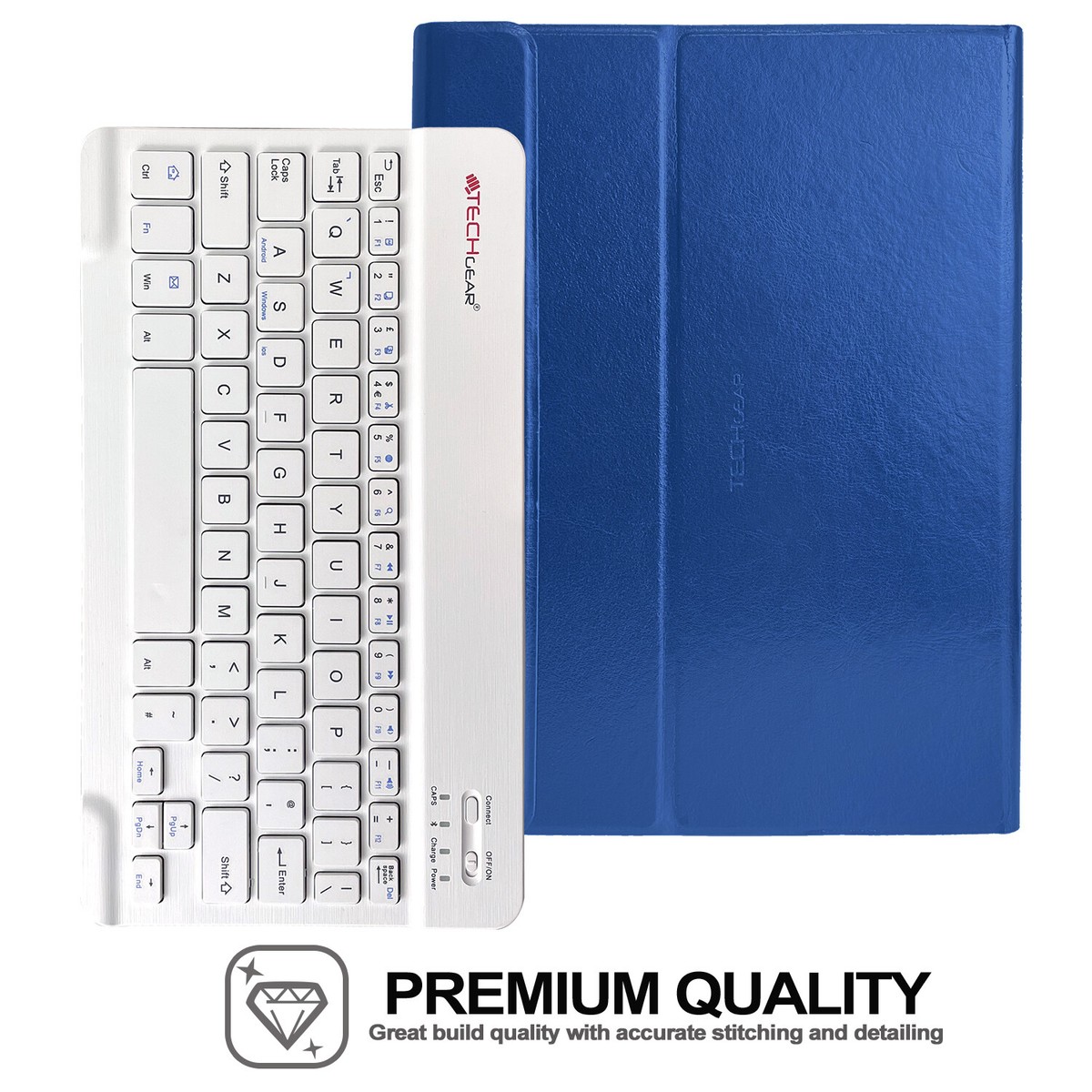 Keyboard Case For Kindle Fire HD 10 - 7 Color Rainbow Backlight Detachable Bluetooth Keyboard With Mouse