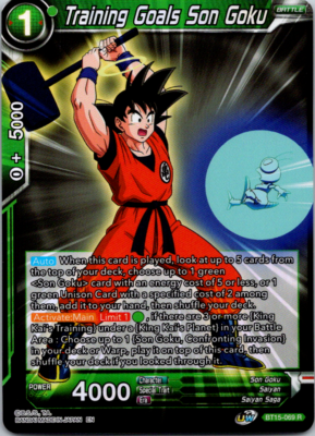 dragon ball super card game bt15 Dragon Ball Super Card Game Training Goals Son Goku Rare Foil Card BT15-069  R