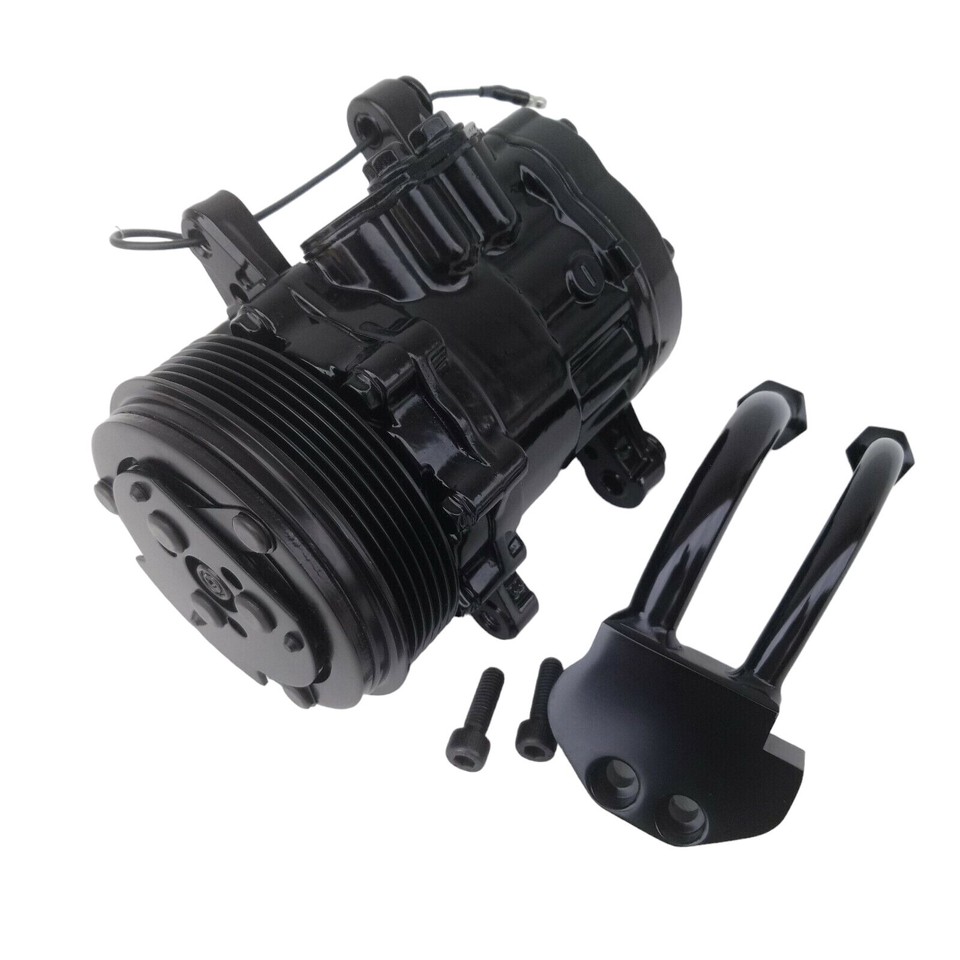 Black Mini Sanden SD7 7176 Style AC Compressor R134 Serpentine With ...