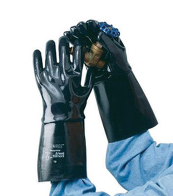 AlphaTec Ansell 18'' BLK Neoprene Guantlet Gloves Size 10 Qty 12 Pairs 9-928-10