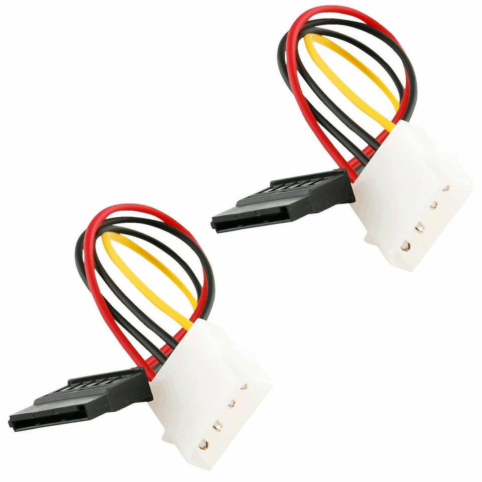 2 x IDE/Molex 4-Pin Male To Serial ATA SATA 15-Pin Female Power Adapter Cable - Image 2 of 2