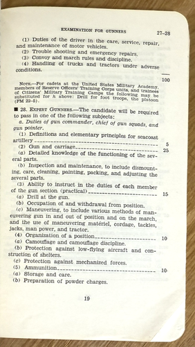 1940 WWII War Department Coast Artillery Examination for Gunners FM 4-150 - Picture 7 of 10