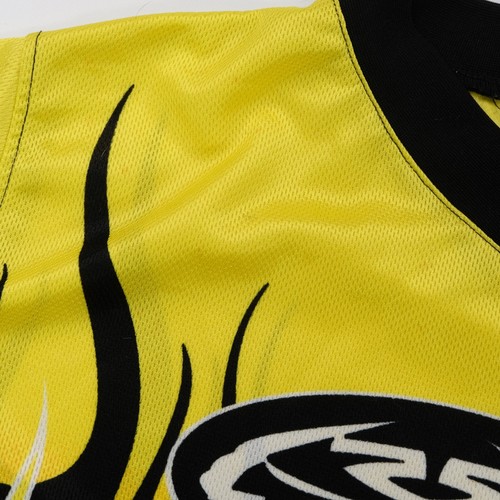 Rare Vintage MTX Motocross Flames Pattern Motocross Jersey 2000s Yellow Youth M - Picture 3 of 12