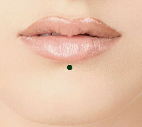 Oro Blanco 14k Sobre Verde Esmeralda Boda Nariz Labio Labret Monroe Anillo Tornillo Foto 2 de 4