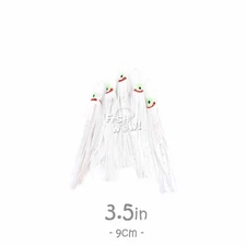 Fish WOW!® Fishing 3.5" 9cm Squid Skirt Octopus Hoochies Soft lures lot White