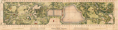 1873 Pictorial Map Central Park NY Wall Art Poster Vintage History Home Office