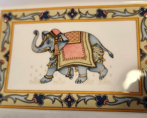 Wedgwood Blue Elephant Rectangular Dish 1992 Bone China 7.75" - Picture 2 of 6