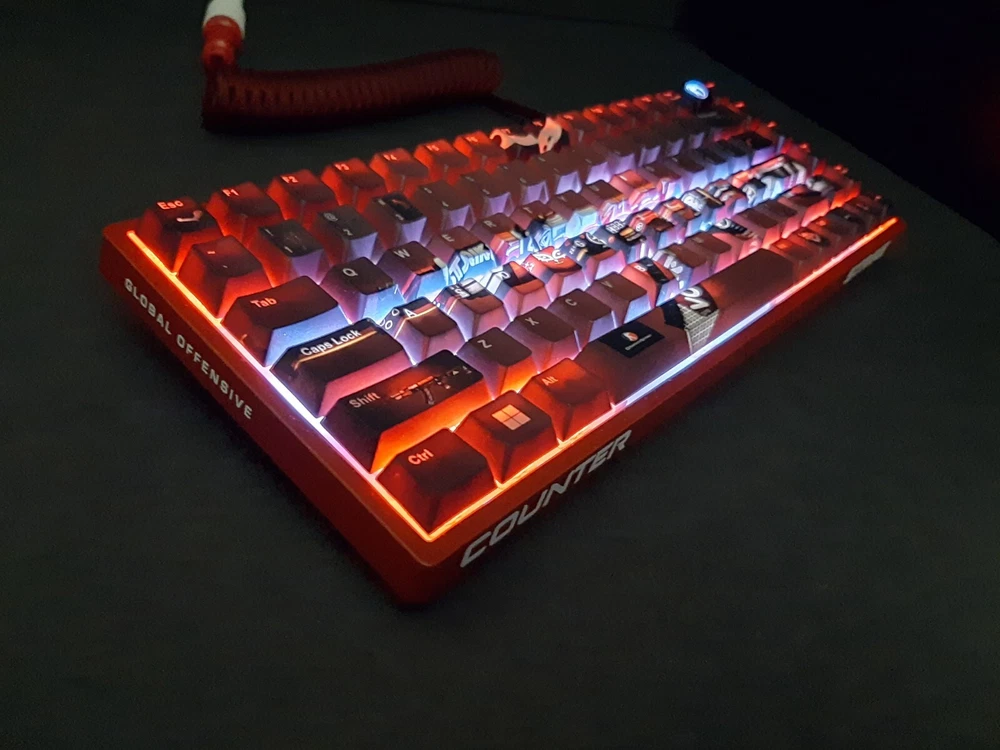 Custom 75% Mechanical Keyboard with AK-47 Theme and Yellow Lubed Switches for Gaming Enthusiasts