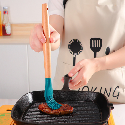 Kitchen Cooking Utensils Set 11 Pieces Silicone Wooden Handle High Heat Resistan - Picture 2 of 8
