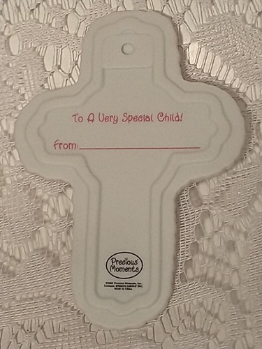 Porcelain Precious Moments Baby Jesus Loves Me Wall Cross Pink tblbe1 - Picture 8 of 12