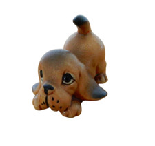 Cute vintage bowing grumpy hound dog beagle ceramic figurine