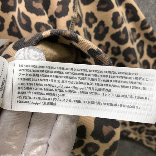 Abercrombie & Fitch Soft AF Hoodie Womens M Leopard Print Cropped Pullover - Picture 6 of 8