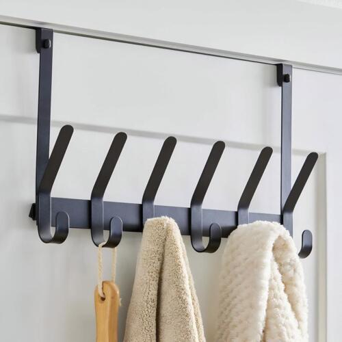 Over Door Hook Rack 6 Double Hooks Towel Robe Organizer Heavy Duty Tool Free New - Picture 2 of 7
