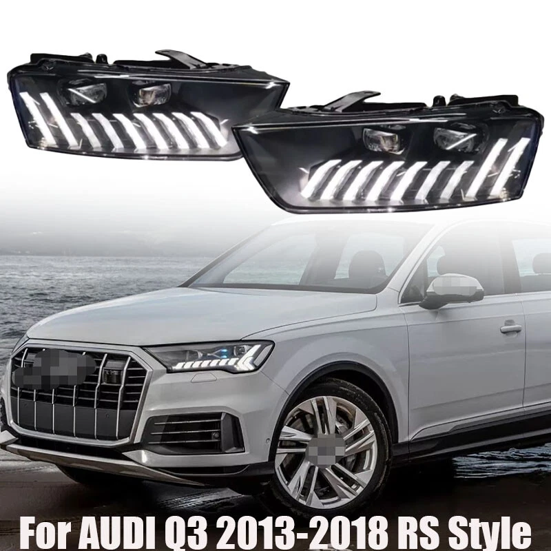 Conjunto de faros proyectores secuenciales LED DRL estilo RS para AUDI Q3 2013-2018 Foto 4 de 4