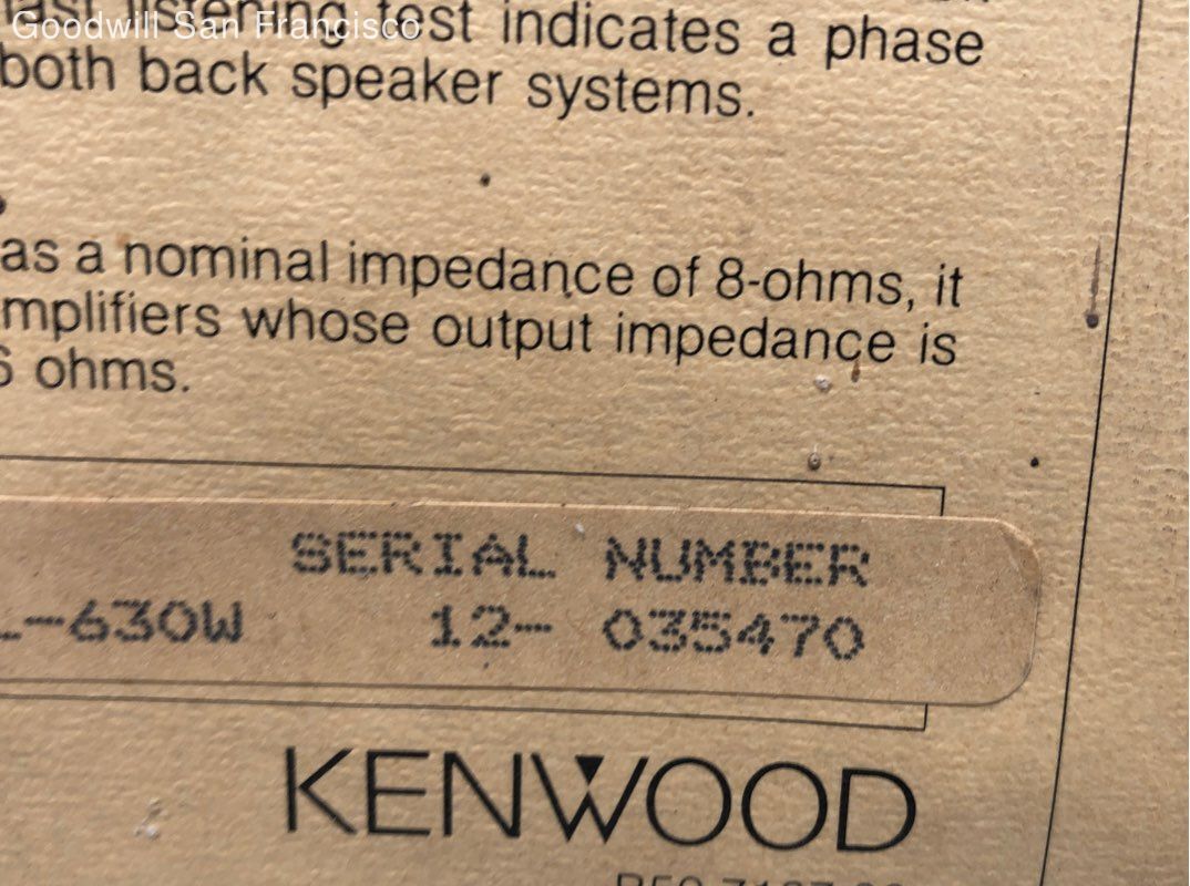 Kenwood Model JL630W 3Way 3 Speakers System Acoustic Air Suspension