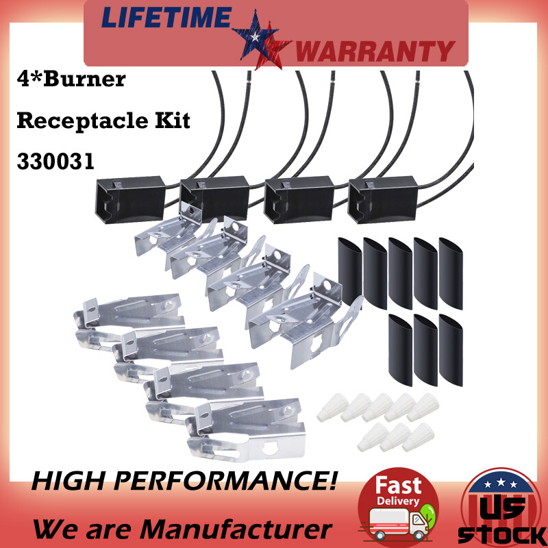 Electric Stove Range Burner Receptacle Kit for Whirlpool Kenmore Sears
