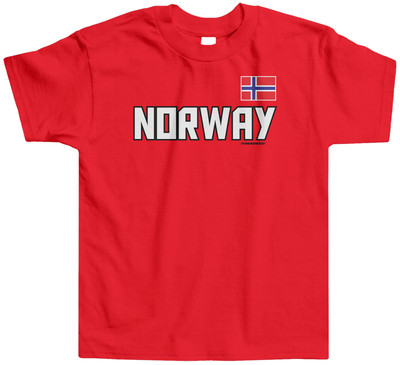 Threadrock Kids Norway National Team Youth L//S T-shirt Norwegian Country Pride