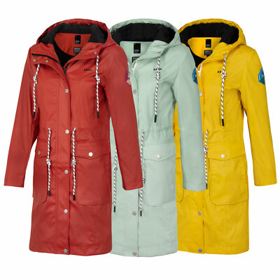 Khujo Damen Regenmantel Jacke Mantel Übergang leichtes Innenfutter