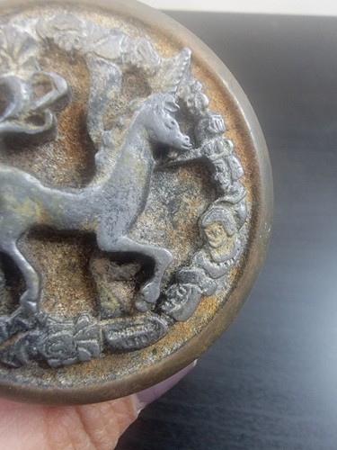 METZKE FANTASY UNICORN  PEWTER 1970's TRINKET BOX TIN COLLECTIBLE - Picture 6 of 6