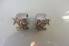 Belles Boucles D'oreilles / Clips, Argenté Avec Étoiles Et Pierres, Pierre Lang
