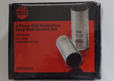 MAC TOOLS  SSPXD26CR 2 PIECE SAE PROTECTIVE DEEP WELL SOCKET SET 3/4'' & 13/16''