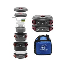 Bulin 24/13/11/8/4 PCS Camping Cookware Mess Kit Lightweight Backpacking Cook...