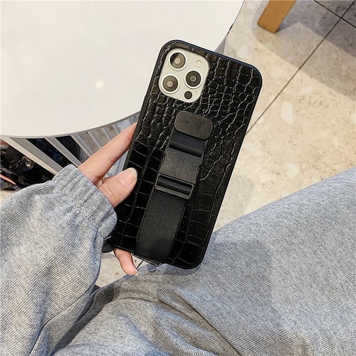 Crocodile Pattern PU Phone Case with Wristband for iPhone 13 12 Pro 11 XS XR XS - Picture 10 of 55