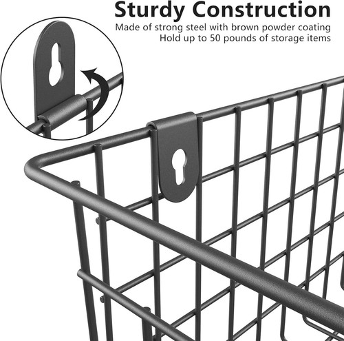 Versatile Extra Large Hanging Wire Basket Set for Kitchen & Bathroom Storage - Picture 7 of 9