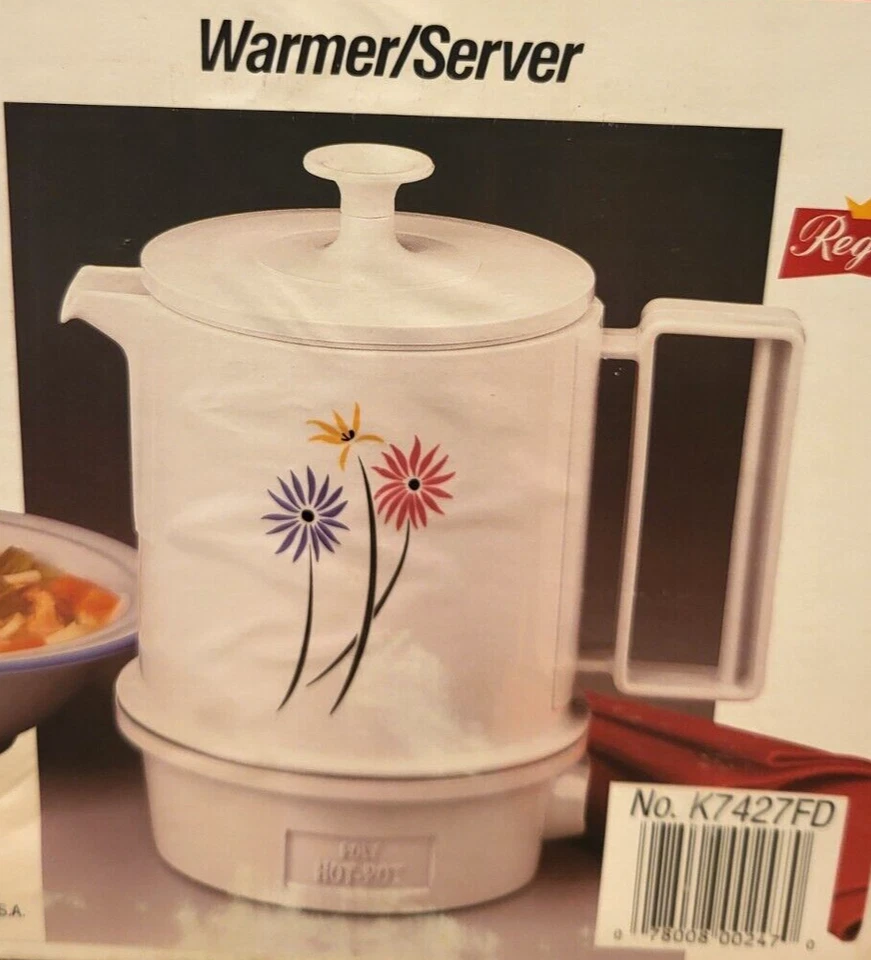Servidor calentador de café té agua olla caliente de polietileno de 5 tazas Regal vintage de los 80 - nuevo sellado Foto 2 de 4