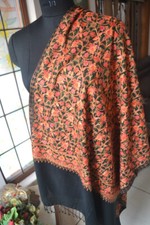 DESIGNER amazingly beauty CREWEL KASHMIR EMBROIDERY SHAWL WRAP THROW