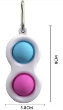 5 Pack Bubble Pop Sensory Fidget Keychain Toy Autism Stress Relief Game From USA