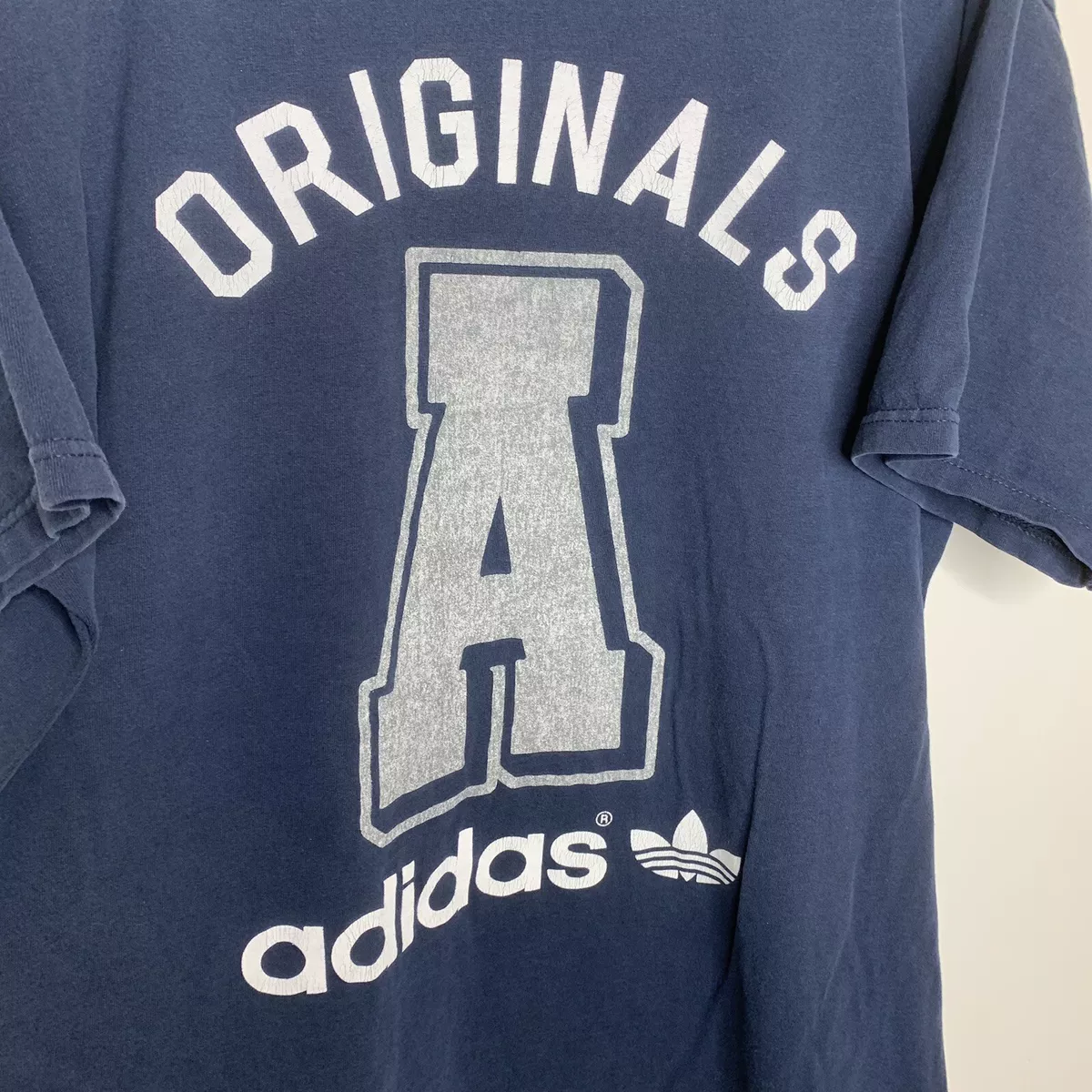 White and navy blue 2024 adidas shirt