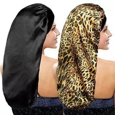 2 Pcs Sleeping Bonnet Long Satin Sleep Cap for Long Hair Braids Dreadlocks