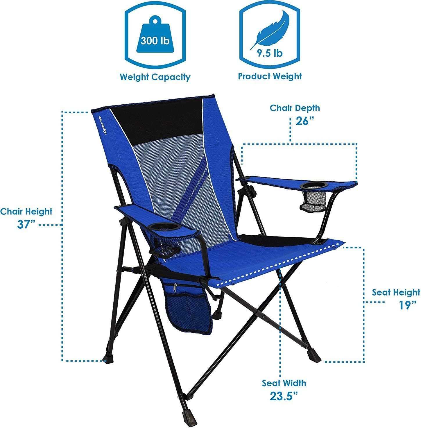 Kijaro Dual Lock Folding Camp Chairs - Versatile for Sports, Outdoors & Lawns - 