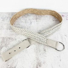 CHICO'S Leather Belt Braided Wide Bohemian size L