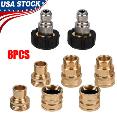 #ad 8P Pressure Washer Adapter Set Quick Disconnect Kit M22 Swivel to 3 8#x27;#x27; Connect $20.00