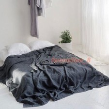 3PCS 100 Washed Linen Bed Sheet Set with 2 Pillowcases Breatherable Bedding Set