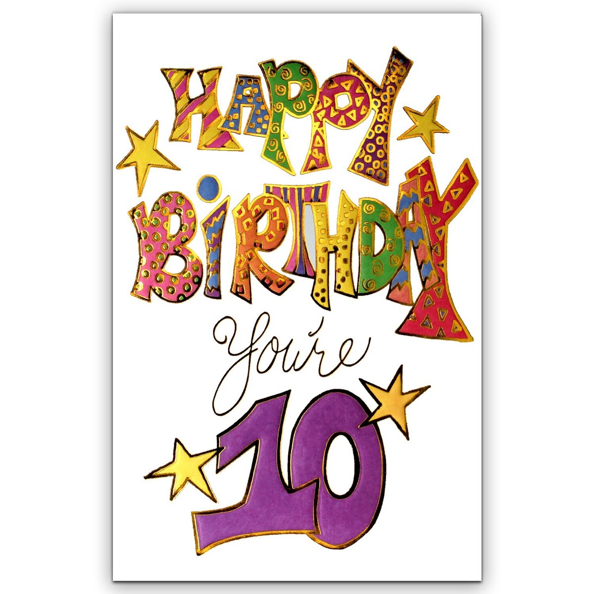 Loving HAPPY 10TH BIRTHDAY Card FOR 10 YEAR OLD by Premium