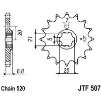 Ritzel Antriebsritzel 15-ZäHne 520-Teilung FüR Husqvarna WR 250 2T Bj. 1993-1998