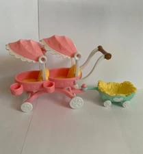 Vintage Littlest Pet Shop Authentic Double Stroller & Wagon