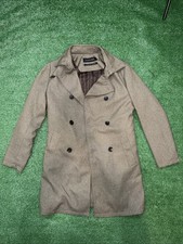 Cappotto Zara Uomo Doppiopetto Misto Lana Piccolo Marrone Fodera Rimovibile