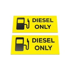 Diesel Only - set of 2 Weatherproof Self Adhesive Sticker Fuel Cap
