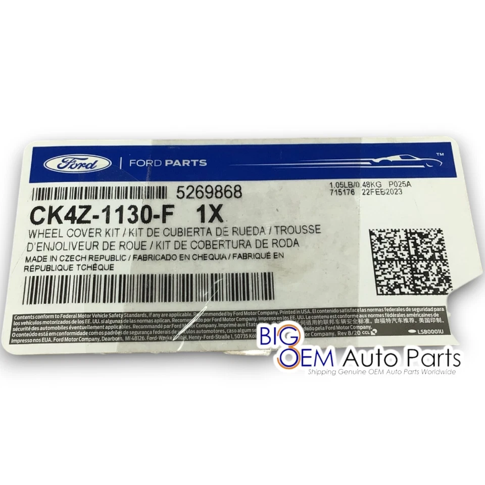 Ford Transit 2015-2017 9" blanco 16" cubiertas de tapa central de rueda nuevas OEM CK4Z1130F Foto 3 de 4