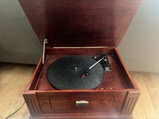 Thomas Pacconi Classics Brown Wooden Record Player Turntable