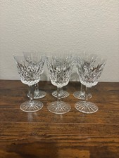 6 VTG Waterford Clear 5 7/8"H Lismore Cut Crystal Claret Wine Glasses Marked