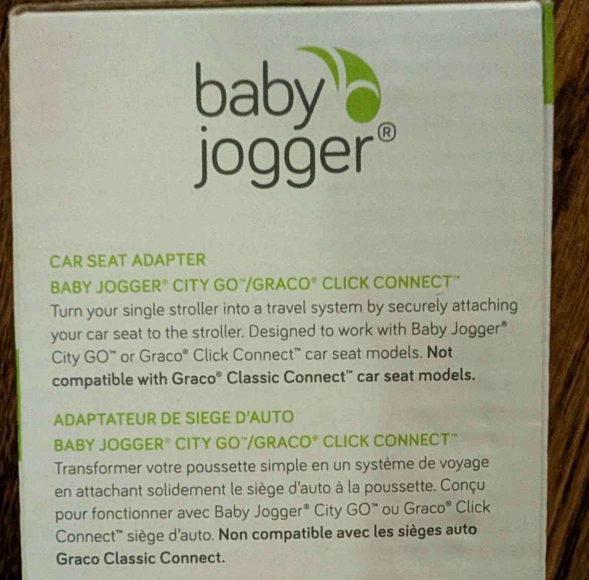 Baby Jogger Mini/GT & Summit X3 Single Stroller Car Seat Adaptor Graco / City GO