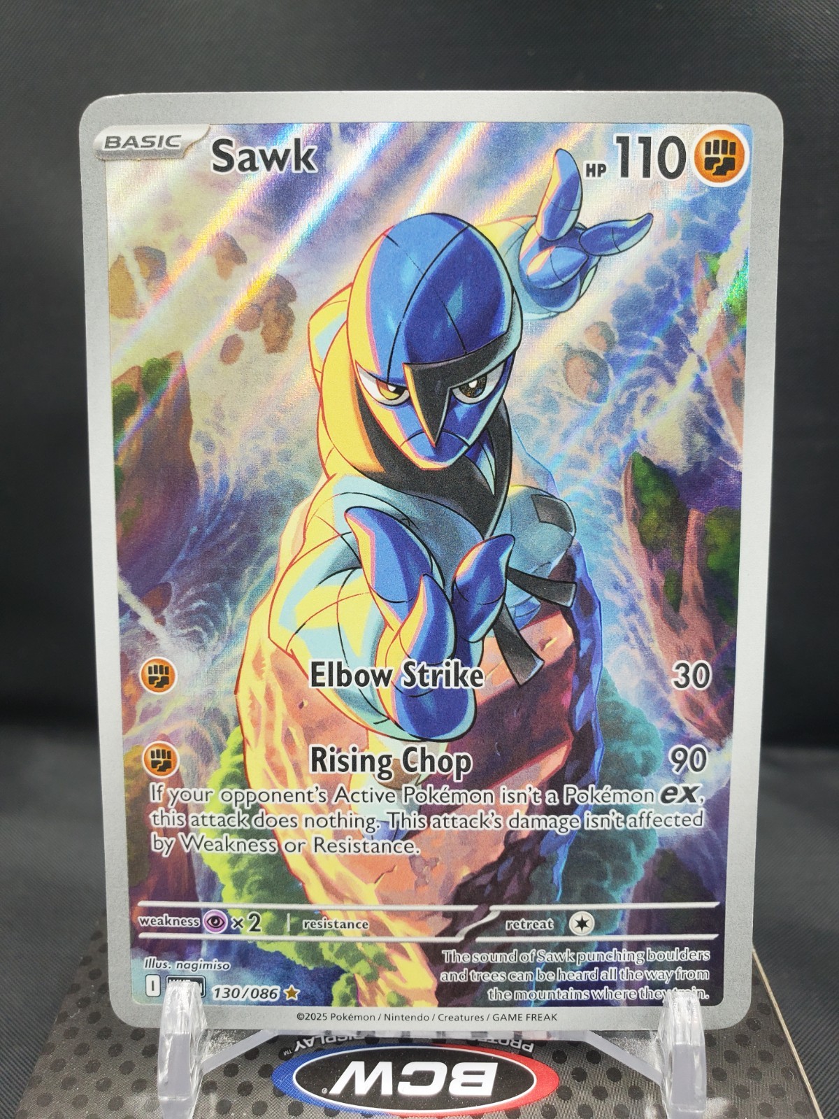 Sawk 130/086 Illustration Rare White Flare Pokemon Holo Near Mint