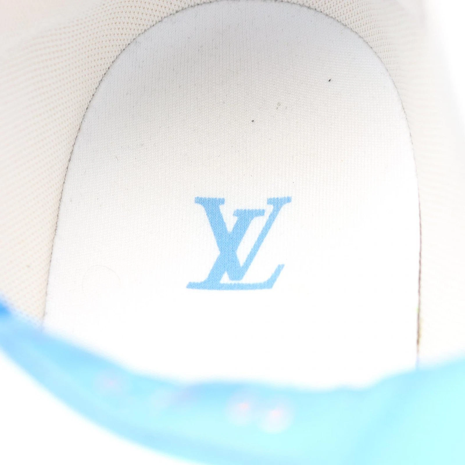 LOUIS VUITTON（LV） Sneakers LOUIS VUITTON LV Trainer 20SS pelle bianco blu #9 5 usate uomo